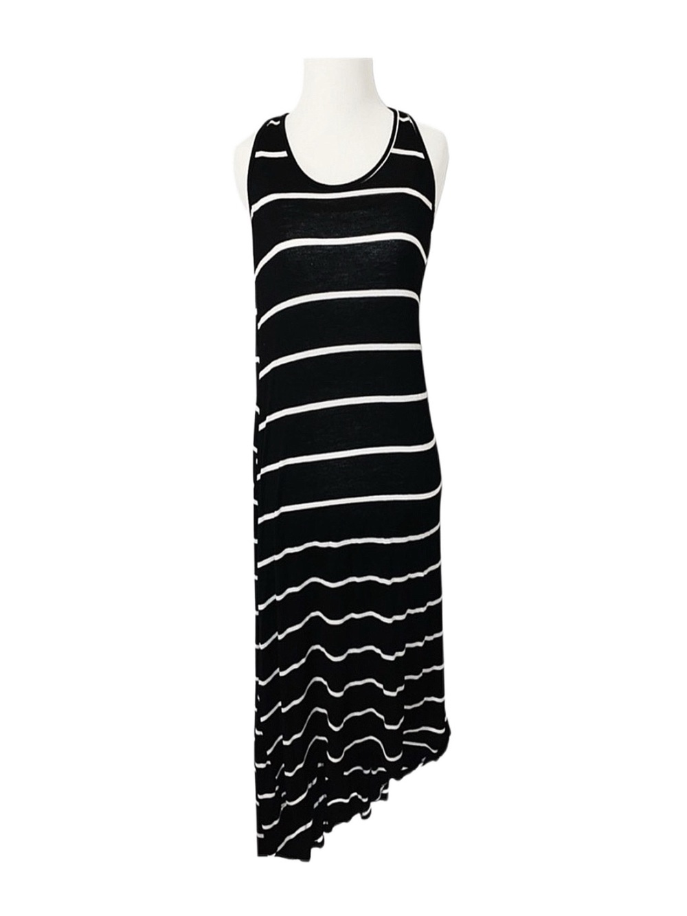 ACEMI Women's Black And White Sleeveless Maxi Dress Small